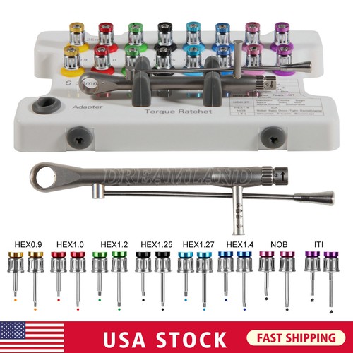 Dental Torque Wrench Universal Implant Kit Contra Angle&16 Drivers/Implant Kit - Picture 14 of 36