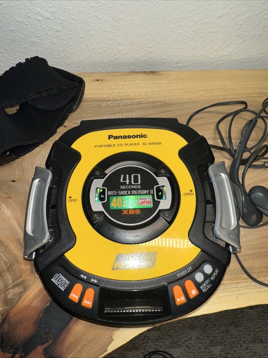 Panasonic SL-SW505 Portable Shock Wave Yellow CD Player Works