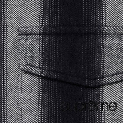 Supreme Stripe Flannel Zip Up Shirt 'Black' S | eBay