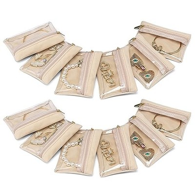  Jewelry Travel Case,Travel Jewelry Organizer with Clear Velvet A.12 Bag