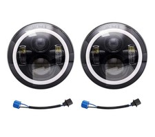 DOT 2x7inch Round Led Projector Headlights Combo Beams High  Low White DRL ...