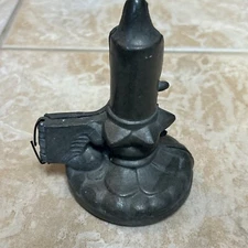 Antique Pewter Candle Stick Hinged Butter Chocolate Ice Cream Mold #207 Read