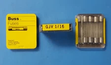 (5 PCs)FUSE  FAST_ACTING, BUSSMANN GJV 1/16 , GJV-1/16, AXIAL, Glass