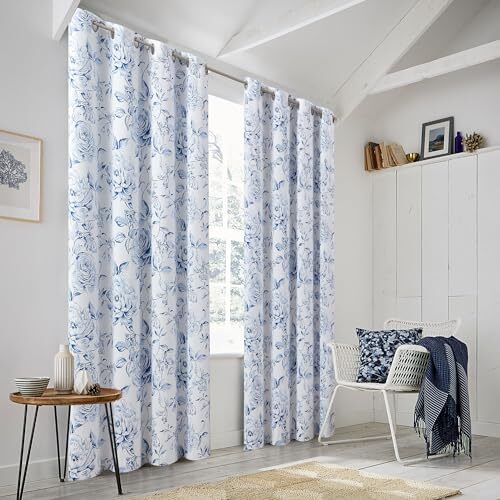 Floral 100 % Verdunkelungsvorhänge 84 Zoll lang 2 50 Zoll breit x 84 Zoll lang (2er Pack) blau - Bild 5 von 6