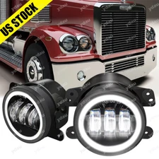For Freightliner Century Class combo LED 4inch Round Fog Light bulbs kit