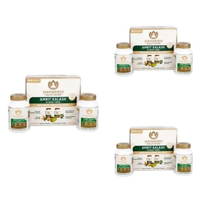 3 Pack X Maharishi Ayurveda Amrit Kalash - 60 Nectar Tabs + 60 Ambrosia Tabs