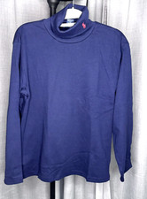 NWT Polo Ralph Lauren Youth Sz M 12-14 Cotton Turtle Neck Navy Blue lightweight
