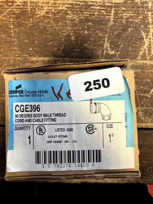 Cooper Crouse-Hinds CGE396 Cord and Cable Fitting 1'' 90 Degree