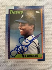 KEN WILLIAMS 1990 TOPPS AUTOGRAPHED SIGNED AUTO BASEBALL CARD TIGERS 327