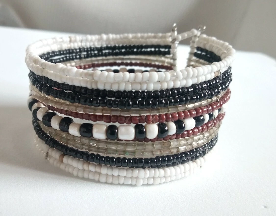 Black and best sale white cuff bracelet