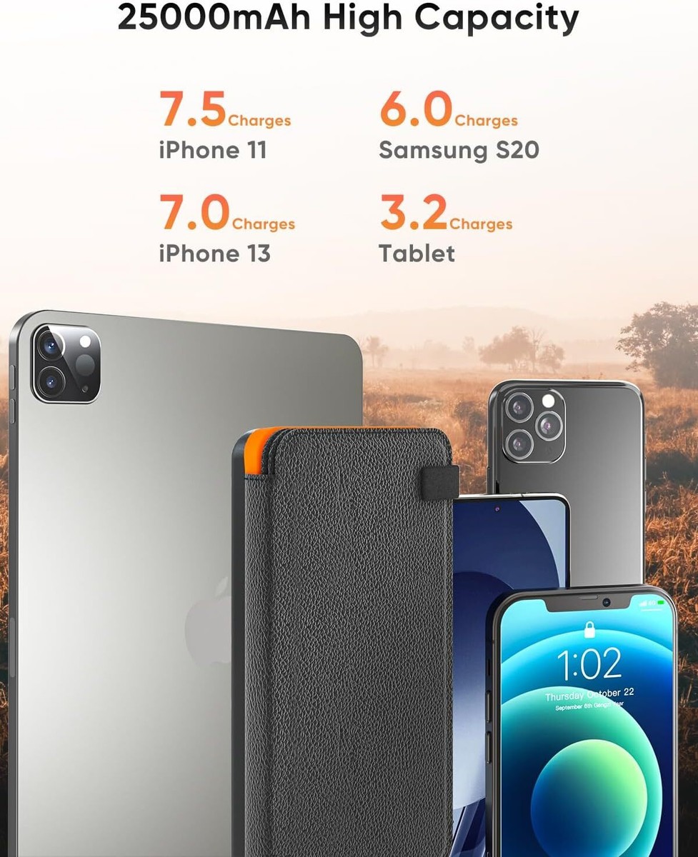 Power Bank Solare 25000mAh ADDTOP - Impermeabile, 3 USB, Luci LED Per Escursionismo E Emergenze - Foto 7