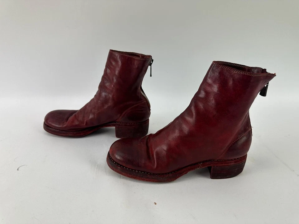 Guidi Mujer Borgoña Combate Caballo Cuero Botas Cremallera Trasera Talla US 6.5 EU 37 Foto 2 de 4