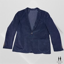 Piattelli Men  s Navy Corduroy 2 Button Blazer 44 R Double Vent Suit Jacket