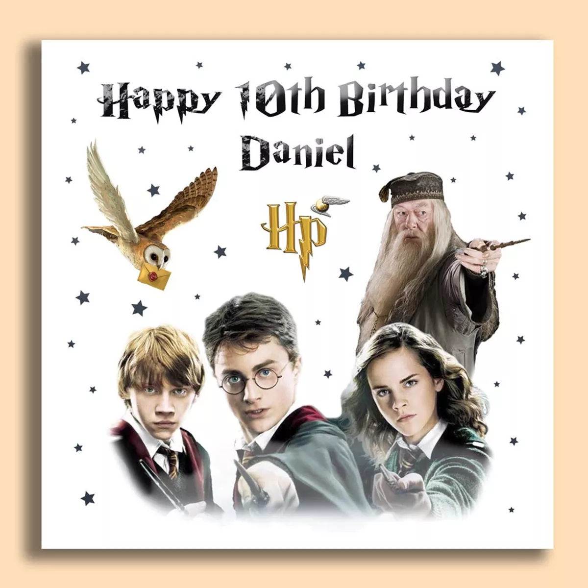 Tarjeta Cumpleaños de Harry Potter y Hogwarts