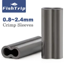 Fishing Crimp Sleeves Barrel 100~200Pack Double Fishing Wire Tube Connector
