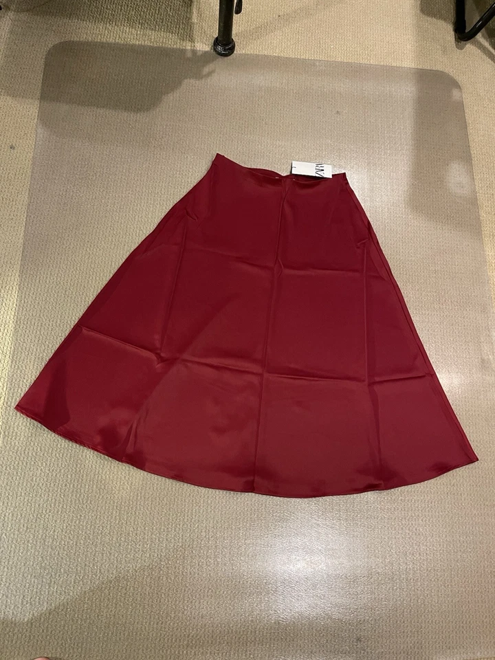 FALDA MIDI ZARA Satén Línea A Talla M Foto 4 de 4