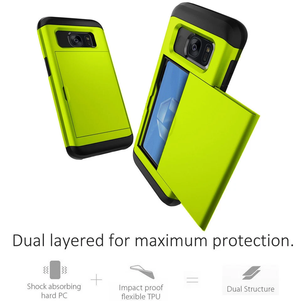 Card Slot Phone Case For iPhone 11 12 13 14 15 16 Pro Max XR Samsung S22 S23 S24 - Image 4 of 4