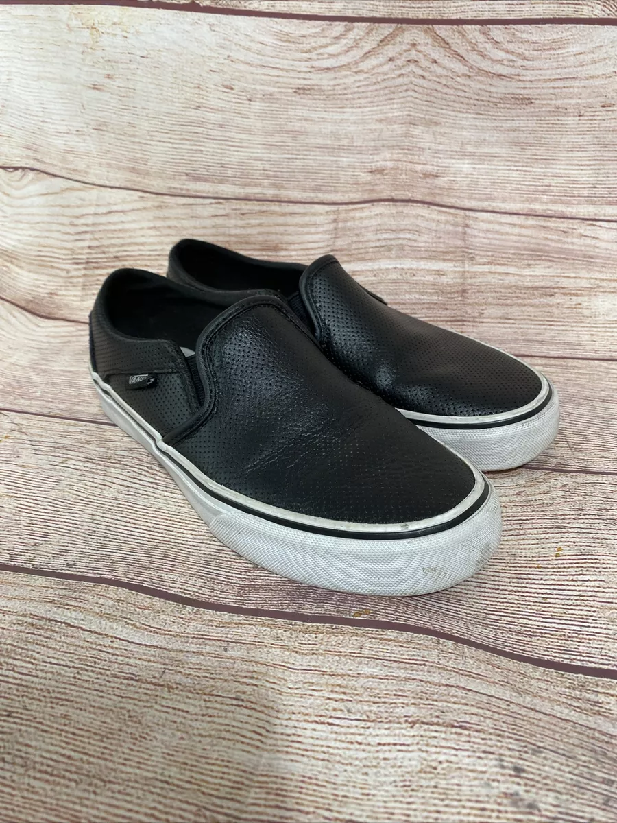 Vans classic slip 2025 on leather womens