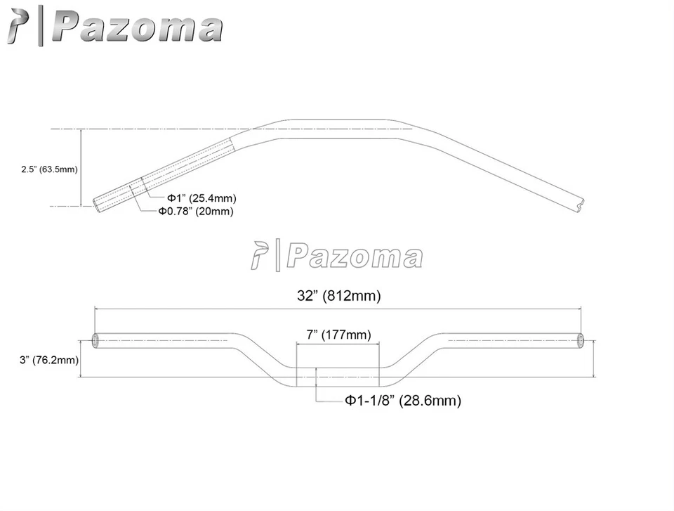 Club Style Handlebar 6" + 1" Riser Straight Handlebar Fits Harley Sportster — 第 3/4 张图片