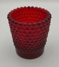 Vintage Dark Red Hobnail 2 1/2" Votive Candle Holder - Type 4