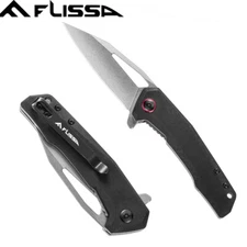 FLISSA Pocket Knife Folding EDC Knife 3-1/4 inch D2 Blade G10 Handle Liner Lock