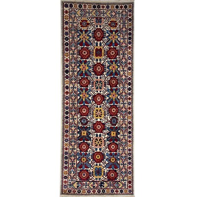 Handmade (4' x 10') Colorful Kurdish Tribal Wool Oriental Wide Runner Rug
