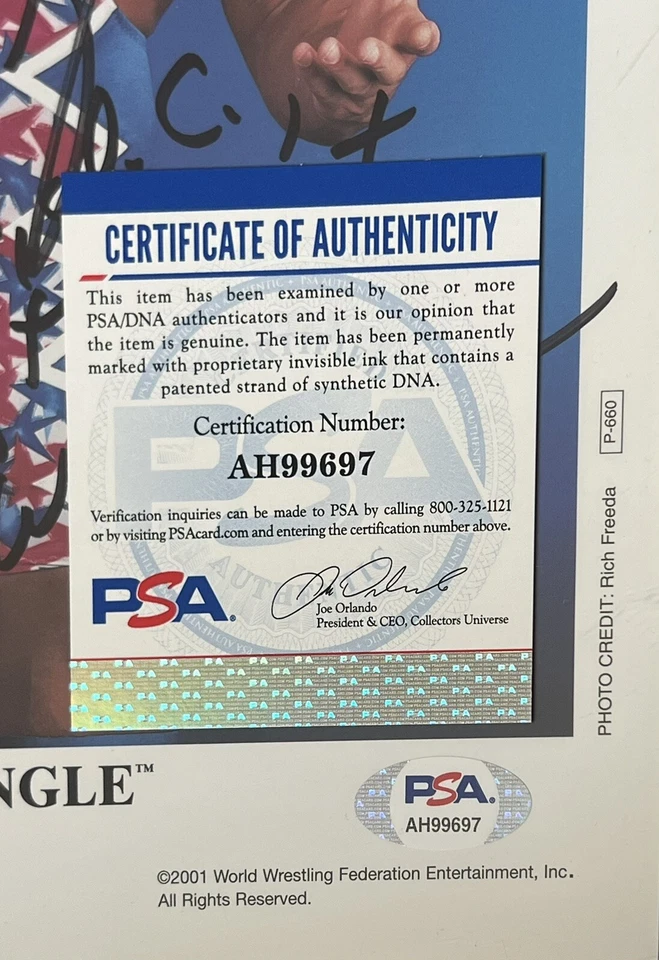 FOTO PROMOCIONAL AUTOGRAFIADA 8X10 FIRMADA POR WWE KURT ANGLE P-660 CON CERTIFICADO DE AUTENTICIDAD PSA 3 Foto 2 de 2