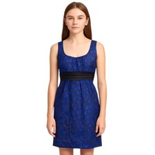 City Studio Junior Size 3 Blue / Black Short Dress Leopard Print Satin Bow Party