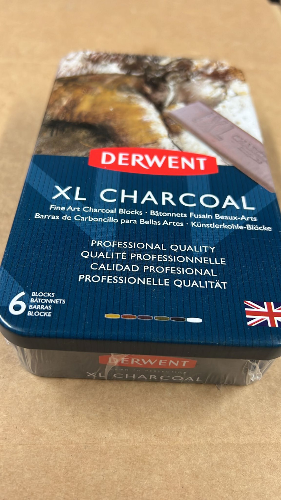 2x Derwent XL Tinted Charcoal Blocks 6 Colour Tin for sale online eBay