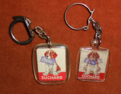 Keychain lot x 2 SUCHARD DOG ST BERNARD including a visiomatic