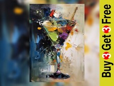 Stampa quadro olio vetro Martini chic - decorazione bar art 5" x 7"