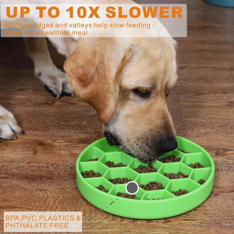 1PC Pet Dog Bowl Slow Feeder Food Grade Silicon Anti Choking Puppy Anti-Gulping