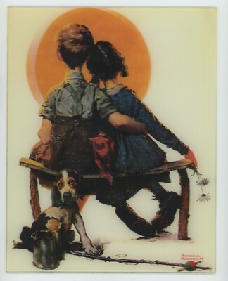 Kleine Spooners Von Norman Rockwell 12.7x17.8cm Hochwertig Lenticular 3-D Bild