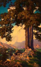 MAXFIELD PARRISH Poster or Canvas Print "HILLTOP"