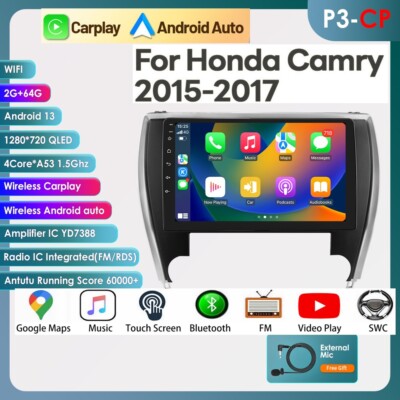 10.1'' For 2015-2017 Toyota Camry Radio Car Carplay Android GPS Navigation 2+64GB