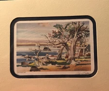 Dong Kingman - SEALED & HAND SIGNED watercolor Print.6”x4”.Man Under Tree.