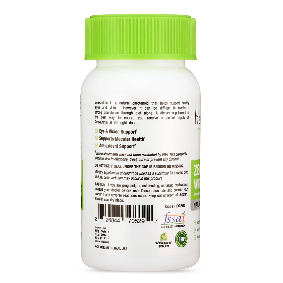 Zeaxantina con Luteína 20% Extracto de Caléndula Cápsulas Suplemento para la Salud Ocular Foto 3 de 4