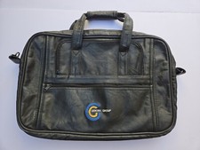 Vintage 100 Leather "Centry Group" Multi Pocket Black Briefcase Laptop Bag