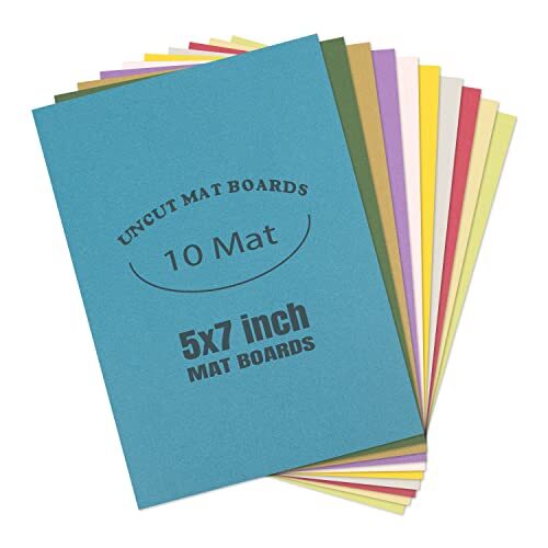 10 Pack Mixed Colors Uncut Mat Boards DIY Framing Mats Photo Assorted ...