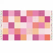 Moda  Spring Bunny Fun Petunia Blocks  Cotton Fabric Easter  By the Yard  