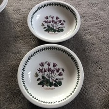 Portmeirion Cyclamen Low Bowls X 2 New 8.5 Inch