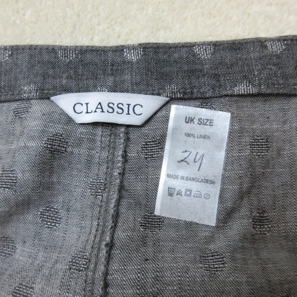 Ex M&S Linen Skirt Womens UK 24 Grey Regular A-Line Classic Midi EU 52 NWT - Image 3 of 4