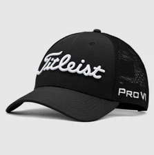 NEW Titleist Tour Performance Mesh in Black with Adjustable Strap