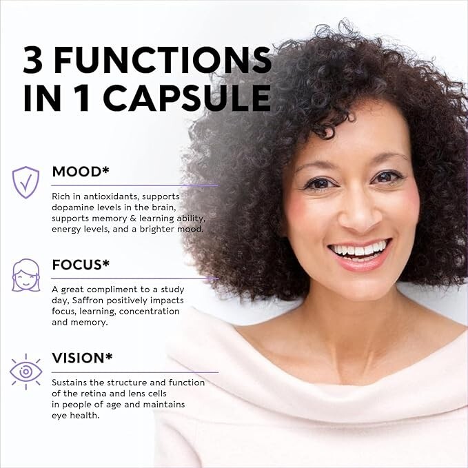 Saffron Supplement 88.5 mg Vegan Eye Health & Vision Enhancer