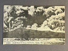 Oklahoma, OK, Sapulpa, tanque de almacenamiento de petróleo de 55.000 barriles en llamas, ca 1910
