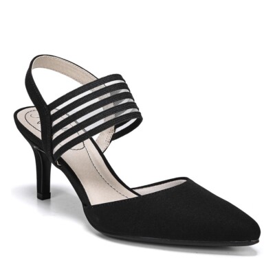 LifeStride Women's Sanya Black Slingback Pumps Heels Size