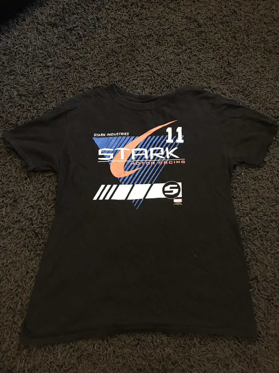 Iron Man Stark Industries Marvel Stark Motor Racing Shirt Rare Tee