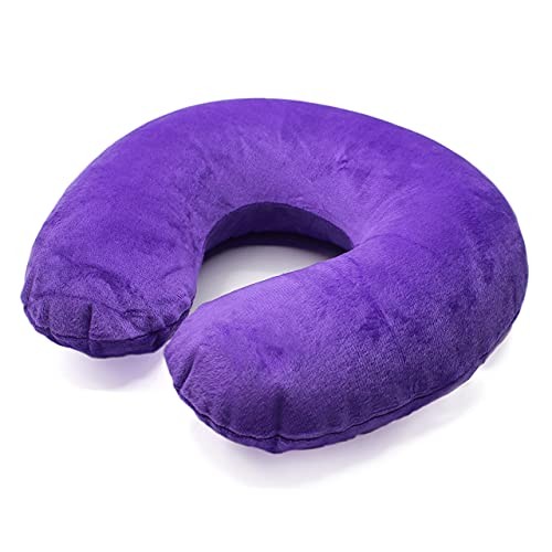 Inflatable Travel Neck Pillow U-Shape Washable Purple for Comfortable Journeys