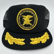 Vintage Snapback Trucker Hat National Rifle Association Patch 1980s USA Made Cap