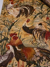 “Rooster Magnifico” By Michael Miller Fabric 6 Yds. × 42" Maroon Brown Craft NEW
